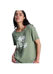 T-Shirt Roxy "Oceanwave Regular Slub", Damen, Gr. M, oil gr&uuml;n, Obermaterial: 60% Walkfrottier, 40% Microfaser;, Shirts T-Shirt