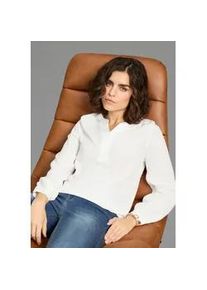 Schlupfbluse Laura Scott, Damen, Gr. 44, wei&szlig;, Web, Obermaterial: 100% Viskose, unifarben, figurumspielend h&uuml;ftbedeckend, 1-Knopf-Manschette, Blusen Schlupfbluse, f&uuml;r Casualmode und Streetwear, aus Viskose, unifarbene Optik