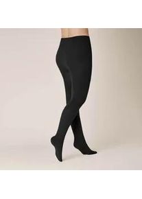 Strickstrumpfhose Kunert "Strumpfhose Sensual Cotton Curvy", Damen, Gr. 45-47, grau (antracite 8140), Obermaterial: 65% Baumwolle CO. 30% Polyamid PA. 5% Elasthan EL., Strumpfhosen