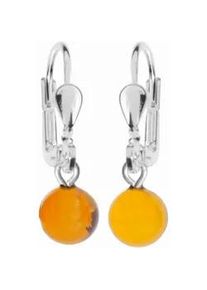 Paar Ohrh&auml;nger OSTSEE-SCHMUCK "- Kugel 6 mm - Silber 925/000 - Bernstein" Gr. 22, silber (silber 925, silberfarben, wei&szlig;), Ohrringe, Damen, Silber 925 (Sterlingsilber)