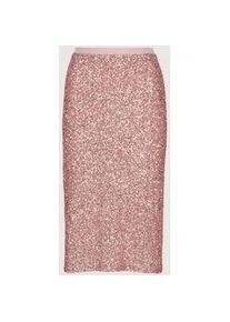 Madeleine Mode Sommerrock MADELEINE "Paillettenrock Schlanker Pencil-Skirt mit Wendepailletten", Damen, Gr. 40, rosa (blassrosa, puderros&eacute;), Obermaterial: 97% Polyester PES. 3% Elasthan EL., R&ouml;cke