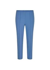 Stretch-Hose GOLDNER "7/8-Bengalinhose BELLA mit Biesen", Damen, Gr. 46, N-Gr, blau, Obermaterial: 67% Baumwolle CO. 28% Polyamid PA. 5% Elasthan EL., Hosen