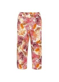 2-in-1-Hose GOLDNER "Kurzgr&ouml;&szlig;e Attraktive Druckhose Louisa mit weichem Fall", Damen, Gr. 20, K-Gr, orange (hagebutte, mandarine, gemustert), Obermaterial: 96% Viskose CV. 4% Elasthan EL., Hosen