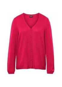 Strickjacke GOLDNER "Kurzgr&ouml;&szlig;e Kaschmirstrickjacke mit V-Ausschnitt", Damen, Gr. 25, rosa (pink), Obermaterial: 100% Kaschmir WS., Rippe, Strickjacken Strickjacke, Ohne