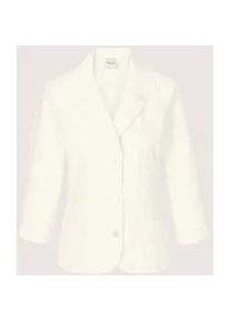 Madeleine Mode Langarmshirt MADELEINE "Shirtjacke Sommerleichte Jacke mit Reverskragen", Damen, Gr. 44, wei&szlig; (wollwei&szlig;), Obermaterial: 65% Baumwolle CO. 35% Polyamid PA., Modern, tailliert, Shirts Langarmshirt, Leichtblazer mit Raffdetails