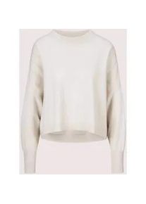 Madeleine Mode Longpullover MADELEINE "Strickpullover Kaschmir Pullover mit Rundhalsausschnitt", Damen, Gr. 48, wei&szlig; (wollwei&szlig;), Obermaterial: 90% Schurwolle WV. 10% Kaschmir WS., Modern, normal, Pullover Longpullover, Oversized Look