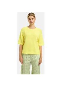 Rundhalspullover Milano Italy, Damen, Gr. M, neon gelb, Strick, Material: 40% Polyacryl, 30% Mohair, 30% Polyamide, unifarben, regular fit normal, Rundhals, Raglan&auml;rmel Rippb&uuml;ndchen, Pullover Rundhalspullover