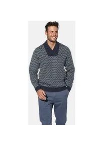 Rundhalspullover Babista "Pullover OMARION", Herren, Gr. XXL, blau (dunkelblau gemustert), Obermaterial: 45% Polyacryl PAN. 35% Baumwolle CO. 20% Wolle mw., Pullover Rundhalspullover