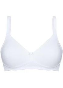 B&uuml;gelloser BH SuSa "BH ohne B&uuml;gel Nizza", Damen, Gr. 75, Cup D, wei&szlig;, Obermaterial: 58% Baumwolle CO. 36% Polyamid PA. 6% Elasthan EL., BHs