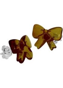Paar Ohrstecker OSTSEE-SCHMUCK "- Schleife - Silber 925/000 - Bernstein" Gr. 14, silber (silber 925, silberfarben, wei&szlig;), Ohrringe, Damen, Silber 925 (Sterlingsilber)