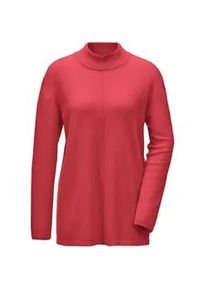 Strickpullover GOLDNER "Kurzgr&ouml;&szlig;e Weicher Kaschmirpullover mit Kragen", Damen, Gr. 23, rot (koralle), Obermaterial: 100% Kaschmir WS., Rippe, Pullover Strickpullover, Dekorative Naht im Vorderteil