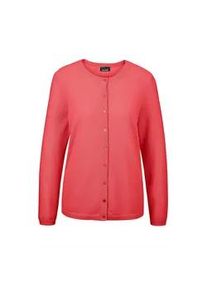 Strickjacke GOLDNER "Kaschmirstrickjacke mit Rundhalsausschnitt", Damen, Gr. 48, orange (koralle), Obermaterial: 100% Kaschmir WS., normales B&uuml;ndchen, Strickjacken Strickjacke, Ohne