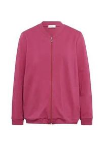 Fleecejacke GOLDNER "Kurzgr&ouml;&szlig;e Langarm Baumwollj&auml;ckchen", Damen, Gr. 23, rot (bordeaux), Obermaterial: 95% Baumwolle CO. 5% Elasthan EL., Homewear-Sets Fleecejacke, Blousonform