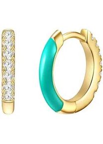 Glanzst&uuml;cke M&uuml;nchen Paar Creolen GLANZST&Uuml;CKE M&Uuml;NCHEN "Set: GSM501", gelbgold, wei&szlig;, Ohrringe, Damen, 11,4,mit Zirkonia, Silber 925 (Sterlingsilber), aus Sterling Silber