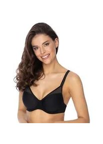 T-Shirt-BH Viania "Spacer BH mit B&uuml;gel Sally", Damen, Gr. 100, Cup F, schwarz, Stoff, Obermaterial: 47% Polyester PES. 43% Polyamid PA. 10% Elasthan EL., BHs T-Shirt-BH