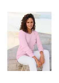 Langarmshirt Casual Looks "Rundhals-Shirt", Damen, Gr. 46, ros&eacute;, 95% Viskose, 5% Elasthan, unifarben, Rundhals, Shirts Langarmshirt