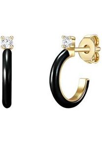 Glanzst&uuml;cke M&uuml;nchen Paar Creolen GLANZST&Uuml;CKE M&Uuml;NCHEN "Set: GSM495", gelb (gelbgold, wei&szlig;), Ohrringe, Damen, 14,7,mit Zirkonia, Silber 925 (Sterlingsilber), aus Sterling Silber