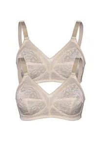 Sassa Mode Soft-BH SASSA "2er Pack Soft BH SHINY JACQUARD", Damen, Gr. 105, Cup B, beige (champagner champagner), Obermaterial: 50% Polyester PES. 47% Polyamid PA. 3% Elasthan EL., BHs Soft-BH