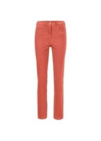 Regular-fit-Jeans GOLDNER "Kurzgr&ouml;&szlig;e Damen Jeans Slim Fit LOUISA, Stretch", Damen, Gr. 25, K-Gr, orange (papaya), Obermaterial: 70% Baumwolle CO. 27% Polyester PES. 3% Elasthan EL., Jeans