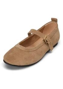 Marc O'Polo Ballerina MARC O'POLO "aus ge&ouml;ltem Veloursleder", Damen, Gr. 39, light pure sand, Obermaterial: 100% Leder (Rind), unifarben, Schuhe Ballerina