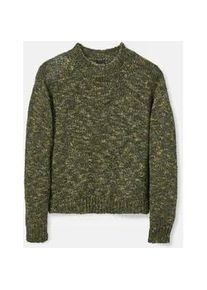 Madeleine Mode Longpullover MADELEINE "Pullover Pullover mit Stehkragen", Damen, Gr. 40/42, gr&uuml;n (khaki, multicolor), Obermaterial: 46% Polyacryl PAN. 46% Wolle WO. 6% Polyamid PA. 2% Polyester PES., Modern, Pullover Longpullover