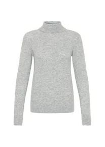 Rollkragenpullover oxmo "Rollkragenpullover OXISIGNE", Damen, Gr. L, grau (grau melange), Obermaterial: 44% Polyester Pol. recyc.. 23% Polyacryl PAN. 22% Polyester PES. 5% Ziegenhaar HZ. 3% Wolle mw., Pullover Rollkragenpullover