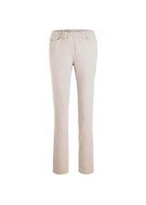 Regular-fit-Jeans GOLDNER "Kurzgr&ouml;&szlig;e Edel geschm&uuml;ckte Jeansschlupfhose LOUISA", Damen, Gr. 20, K-Gr, beige (helltaupe), Obermaterial: 75% Baumwolle CO. 23% Polyester PES. 2% Elasthan EL., Jeans