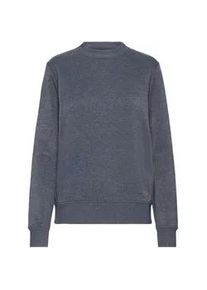 Longpullover oxmo "Sweater OXMILLE", Damen, Gr. XL, blau (total eclipse melange), Obermaterial: 55% Polyester PES. 45% Baumwolle CO., Pullover Longpullover