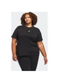 T-Shirt Adidas SPORTSWEAR "SMALL LOGO (GROSSE GR&Ouml;SSEN)", Damen, Gr. 4X, schwarz, wei&szlig;, Obermaterial: 100% Baumwolle, Rundhals, Shirts T-Shirt