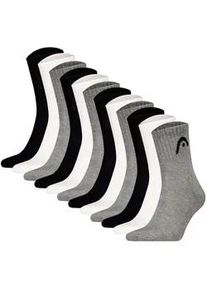 Kurzsocken Head "Socken All Sports Training Short Crew 12P 12er Pack", Herren, Gr. 43-46, bunt (grau, wei&szlig;, schwarz), Obermaterial: 78% Baumwolle CO. 16% Polyester PES. 4% Polyamid PA. 2% Elasthan EL., Socken