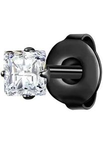 Paar Ohrstecker True Rebels "TR314", schwarz (schwarz, wei&szlig;), Ohrringe, Herren, 4,6mm,mit Zirkonia, Edelstahl, mit Zirkonia