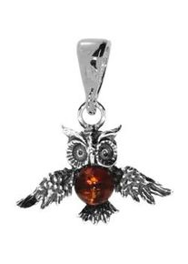 Kettenanh&auml;nger OSTSEE-SCHMUCK "OSTSEE-SCHMUCK Anh&auml;nger Eule Anh&auml;nger Eule", wei&szlig;, Schmuckanh&auml;nger, Damen, 28x23mm, Silber 925 (Sterlingsilber), 2,5 g, Kettenanh&auml;nger