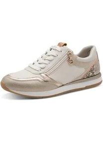 Plateausneaker Tamaris, Damen, Gr. 42, ivory kombiniert, Lederimitat, Textil, kontrastfarbene Details, Schuhe Plateausneaker, Schn&uuml;rschuh, Freizeitschuh, Halbschuh in veganer Verarbeitung