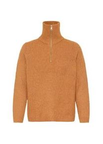 Troyer oxmo "Troyer OXIBALLINO", Damen, Gr. S, braun (braun sugar), Obermaterial: 93% Polyester PES. 5% Wolle mw. 2% Elasthan EL., Pullover Troyer