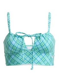 Tankini-Top Roxy "Printed Essentials", Damen, Gr. L, Cup B, katydid as if plaid, Obermaterial: 85% Microfaser, 15% Elasthan;, Bikini-Oberteile