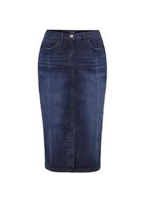 Jeansrock GOLDNER "Jeansrock im 5-Pocket-Stil", Damen, Gr. 40, blau (marine), Obermaterial: 83% Baumwolle CO. 15% Polyester PES. 2% Elasthan EL., R&ouml;cke Jeansrock, Gehschlitz in vorderer Mitte