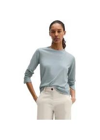 Marc O'Polo Langarmshirt MARC O'POLO "aus TENCELTM Lyocell-Baumwolle-Mix", Damen, Gr. L, grau horizon, Obermaterial: 67% Lyocell, 33% Baumwolle, unifarben, Basic, loose fit, Rundhals, Rippb&uuml;ndchen, Shirts Langarmshirt