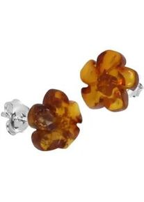 Paar Ohrstecker OSTSEE-SCHMUCK "- Bl&uuml;te - Silber 925/000 - Bernstein" Gr. 10, silber (silber 925, silberfarben, wei&szlig;), Ohrringe, Damen, Silber 925 (Sterlingsilber)