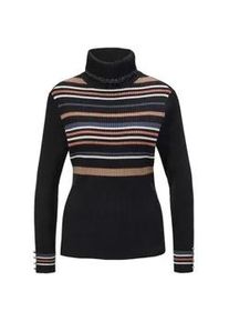 Rollkragenpullover GOLDNER "Kurzgr&ouml;&szlig;e Figurschmeichelnder Rollkragenpullover", Damen, Gr. 23, bunt (bunt, geringelt), Obermaterial: 49% Polyacryl PAN. 27% Viskose CV. 22% Baumwolle CO. 2% metallisierte Fasern MTF., Rippe, Pullover Rollkragenpullover, Ohne