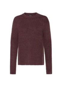 Strickfleece-Pullover oxmo "Strickpullover OXFKANNA", Damen, Gr. XS, braun (fudge), Obermaterial: 60% Baumwolle CO. 40% Polyacryl PAN., Pullover