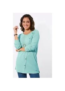 Langarmshirt Casual Looks "Rundhals-Shirt", Damen, Gr. 44, mint, 95% Viskose, 5% Elasthan, unifarben, Rundhals, Shirts Langarmshirt