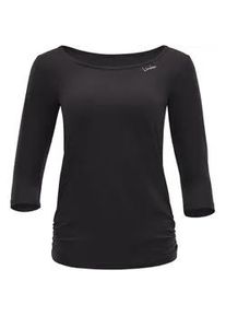 3/4-Arm-Shirt WINSHAPE "AET139LS", Damen, Gr. XS, schwarz, 85% Polyester, 15% Elasthan, R&uuml;ckenausschnitt, Shirts 3/4-Arm-Shirt, Functional Light and Soft