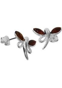 Paar Ohrstecker OSTSEE-SCHMUCK "- Schmetterling - Silber 925/000 - Bernstein" Gr. 15, silber (silber 925, silberfarben, wei&szlig;), Ohrringe, Damen, Silber 925 (Sterlingsilber)