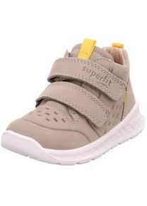 Klettschuh Superfit "BREEZE WMS: mittel", Kinder, Gr. 29, beige, gelb, Nubukleder, Schuhe Klettschuh, Sneaker mit halbhohem Schaft, Gr&ouml;&szlig;enschablone zum Download