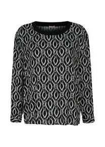 Schlupfbluse Alba Moda "Bluse Bluse in grafischem Kettendessin", Damen, Gr. 36, schwarz, Obermaterial: 100% Viskose CV., Modern, figurumspielend, Blusen Schlupfbluse