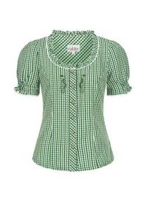 N&uuml;bler Dirndlbluse N&Uuml;BLER "Trachtenbluse Kurzarm Natascha", Damen, Gr. 42, gr&uuml;n, Obermaterial: 70% Baumwolle CO. 30% Polyester PES., Blusen Dirndlbluse