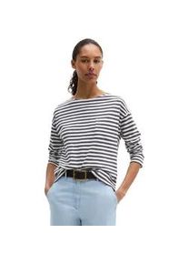 Marc O'Polo Langarmshirt MARC O'POLO, Damen, Gr. L, multi, stormy sky, Jersey, Obermaterial: 100% Baumwolle, regular fit, U-Boot-Ausschnitt, Shirts Langarmshirt, Ringel-Longsleeve regular fit aus Slubjersey