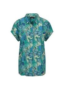 Hemdbluse GOLDNER "Kurzgr&ouml;&szlig;e Hemdbluse mit floralem Design", Damen, Gr. 19, gr&uuml;n (salbei, gemustert), Obermaterial: 100% Viskose CV., figurumspielend, Blusen Hemdbluse, Sattel im R&uuml;ckenteil