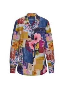 Hemdbluse GOLDNER "Viskosebluse mit Patchwork-Print", Damen, Gr. 40, bunt (bunt, gemustert), Obermaterial: 100% Viskose CV., gerade, Blusen Hemdbluse, figurschmeichelder Schnitt