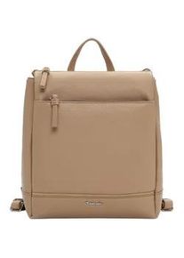 Rucksack Tamaris "Rucksack TAS Kennia", Damen, Gr. B/H/T: 25cm x 28cm x 16cm, beige (sand 420), Obermaterial: 60% Polyurethan PU. 40% Polyester PES., Rucks&auml;cke Rucksack